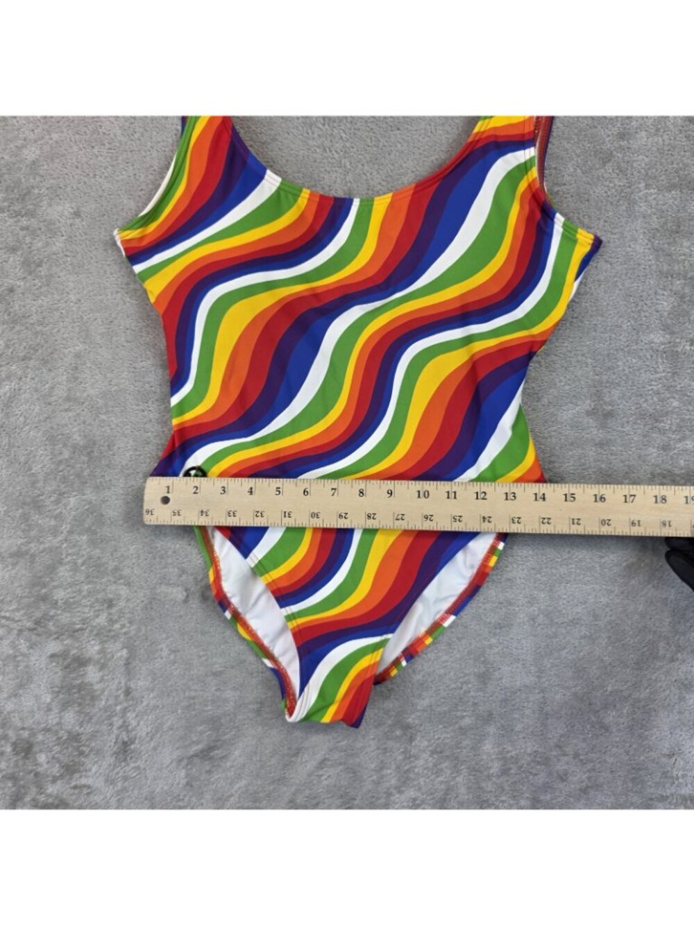 Michael Michael Kors Swimsuit Womens 14 Rainbow Stripe One Piece MM5E23 - Picture 8 of 9